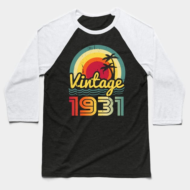 Vintage 1931 Made in 1931 92th birthday 92 years old Gift Baseball T-Shirt by Winter Magical Forest